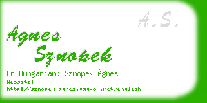 agnes sznopek business card